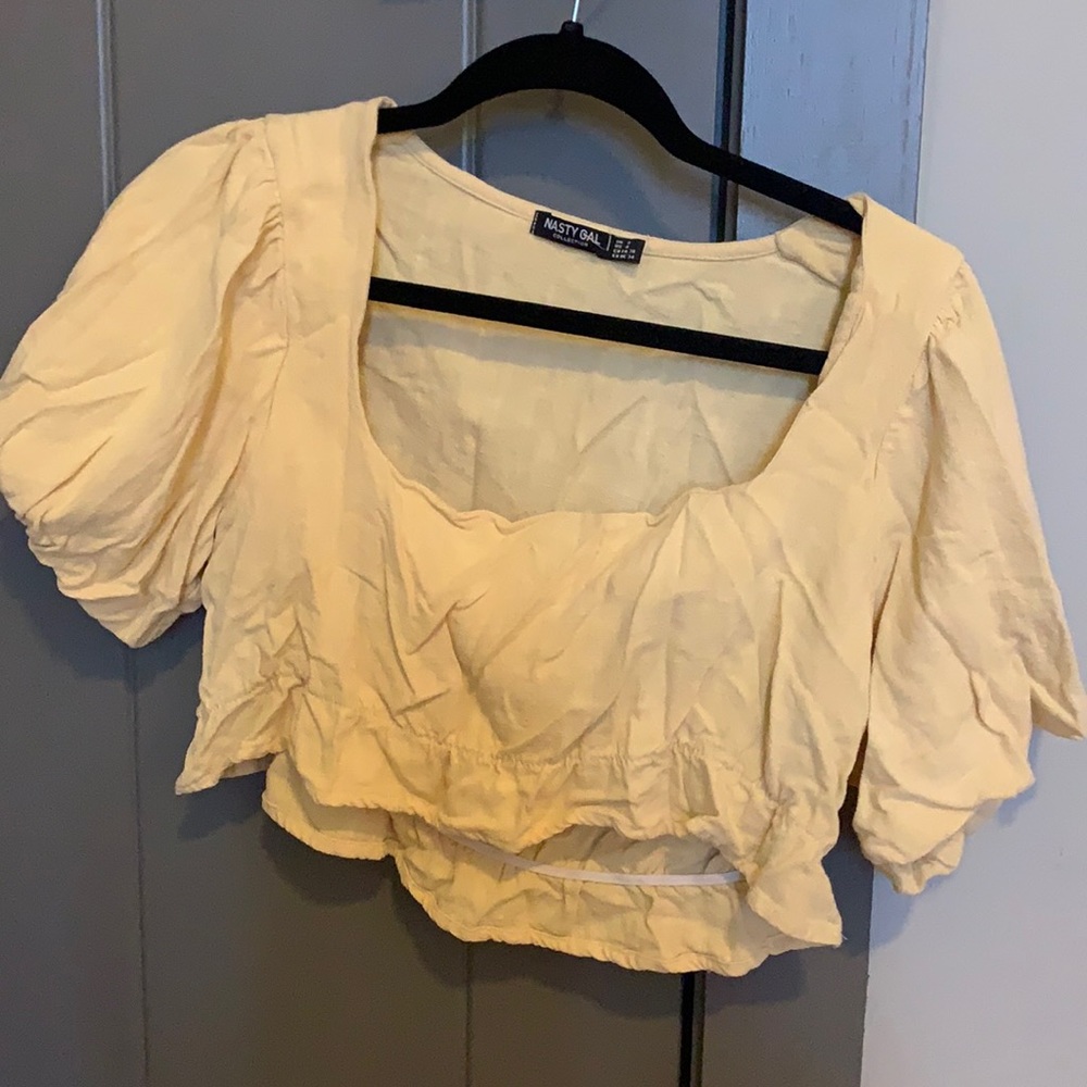 Yellow summer crop top